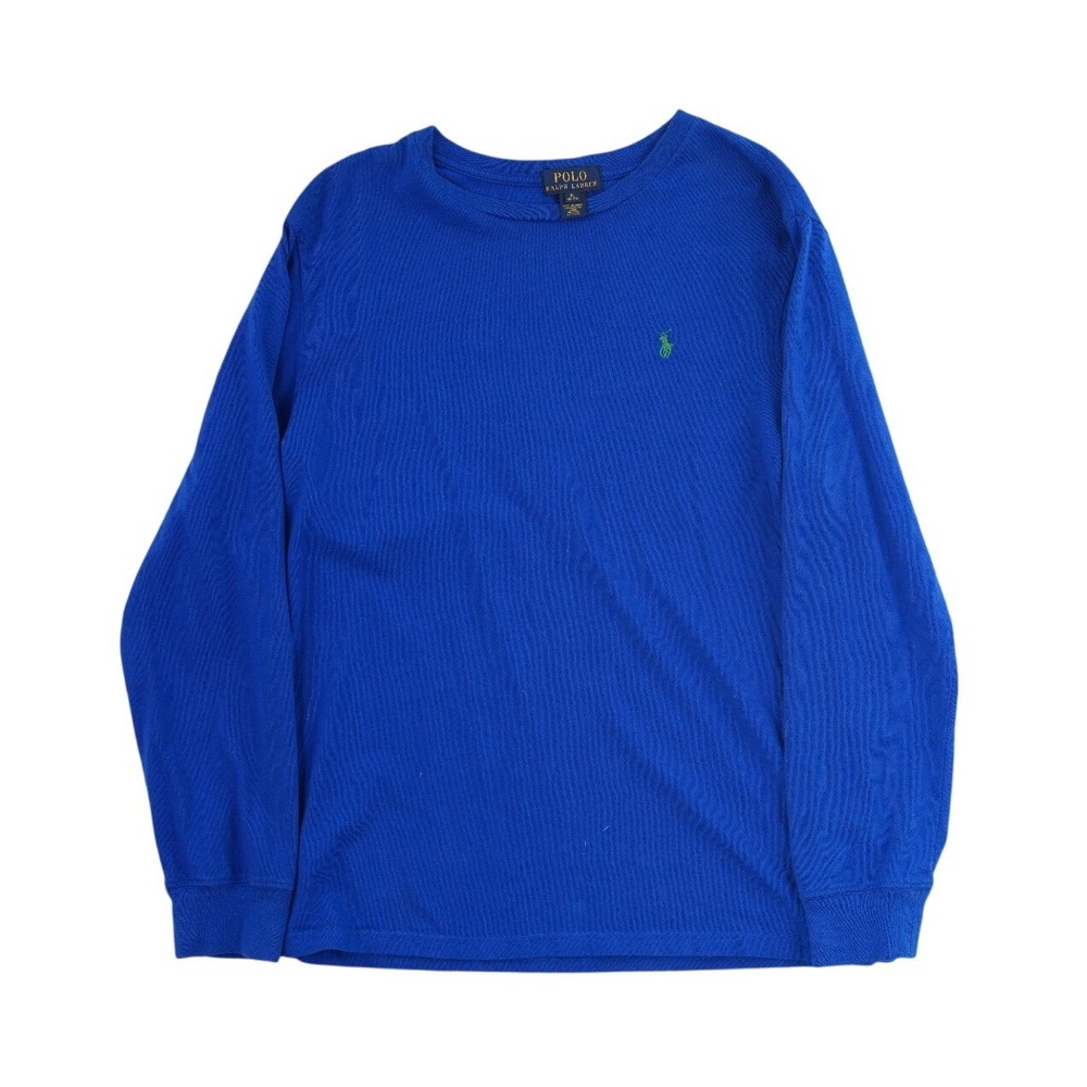 Polo Ralph Lauren Boys Size XL 18-20 Royal‎ Blue Pony Long Sleeve Shirt Top Tee